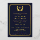 Navy Doctor in de osteopathische geneeskunde Afstu Folie Uitnodiging (Voorkant)