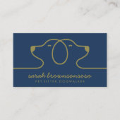 Navy Dog Line Logo Petsitter dierenarts Visitekaartje (Voorkant)
