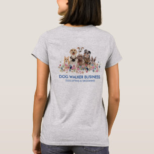 Navy Dog Service dubbele kant groomer rollator sit T-shirt