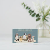 Navy Dogs Walking Sitting Pet Groom Boutique Visitekaartje (Staand voorkant)