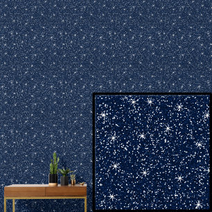 Navy Donkerblauw met Sparkle Stars Behang