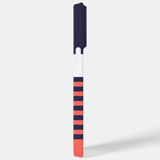 Navy Donkerblauw Wit Perzik Rood Sinaasappel Strep Case-Mate iPhone Case (Achterkant / Rechts)