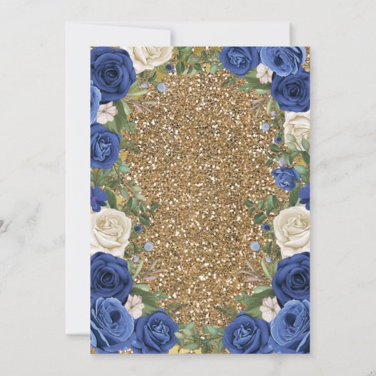 Navy Dress & Rozen Mexican Girl Mis Quince 2 Kaart (Achterkant)