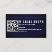 Navy Dust Driver Minimalist Bold Moderne QR-code Visitekaartje (Achterkant)