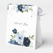 Navy & Dusty Blauw Bloemen Bruiloft Favor Box Bedankdoosjes (Achterkant)