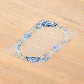 Navy Dusty Blauw Goud Bloemen Lente Bloei Bruiloft Acryl Uitnodigingen (Laagn)