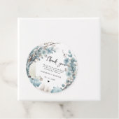 Navy Dusty Blauw Goud Bloemen Lente Bloei Bruiloft Bedankjes Labels (In situ)