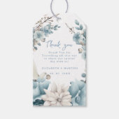 Navy Dusty Blauw Goud Bloemen Lente Bloei Bruiloft Cadeaulabel (Voorkant)
