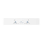 Navy Dusty Blauw Goud Bloemen Lente Bloei Bruiloft Uitnodigingen Wikkel (Vlak)