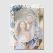 Navy Dusty Blauw Goud Bloemen Lente Bloei Bruiloft Vellum Uitnodigingen (Offset (Koppel))