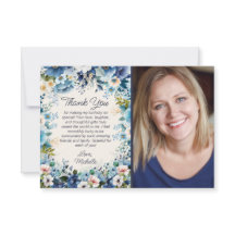 Navy Dusty Blauw Wit Bloemen Verjaardagsfoto