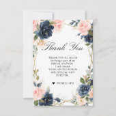 Navy Dusty Blue Blush Geometric Vrijgezellenfeest Bedankkaart (Voorkant)