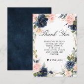 Navy Dusty Blue Blush Geometric Vrijgezellenfeest Bedankkaart (Voorkant / Achterkant)