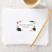 Navy Dusty Blue Blush Geometric Wedding Etiket (Insitu)