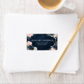 Navy Dusty Blue Blush Geometric Weduwlabel Etiket (Insitu)