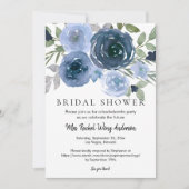 Navy Dusty Blue Boho Floral Foto Vrijgezellenfeest Kaart (Voorkant)