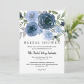 Navy Dusty Blue Boho Floral Foto Vrijgezellenfeest Kaart (Staand voorkant)