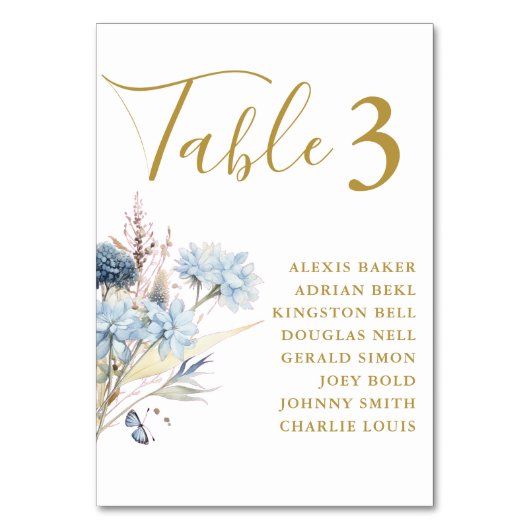 Navy Dusty Blue Floral Spring Bloom Bruiloft Kaart (Achterkant)