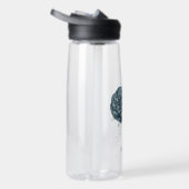 Navy Dusty Blue Flowers Botanical Waterfles (Rechts)