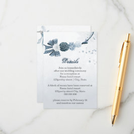 Navy Dusty Blue Flowers Botanische details Informatiekaartje