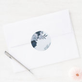 Navy & Dusty Blue Flowers dank u vierkante sticker (Envelop)