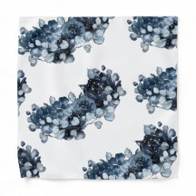 Navy Dusty Blue Peony Wedding Pocket Square