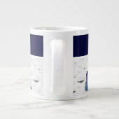 Navy Dusty Blue Pumpkin Gnomes Aspen Rustic House Grote Koffiekop (Achterkant)