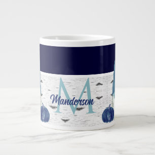 Navy Dusty Blue Pumpkin Gnomes Aspen Rustic House Grote Koffiekop