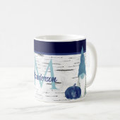 Navy Dusty Blue Pumpkin Gnomes Aspen Rustic House Koffiemok (Voorkant rechts)
