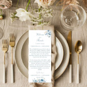 Navy Dusty Blue Welkom & dank u Wedding note