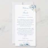 Navy Dusty Blue Welkom & dank u Wedding note (Voorkant)