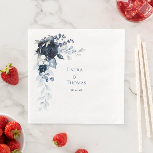 Navy Dusty Blue & White Elegant Wedding Servet (Insitu)