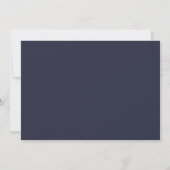 Navy Dusty Blue White Floral 50th Birthday Foto Kaart (Achterkant)