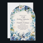 Navy Dusty Blue White Floral 70th Arch Verjaardag Kaart<br><div class="desc">Elegante marine en stoffig blauw met witte waterverf bloemige 70e verjaardagsfeest boogvormige uitnodiging voor vrouwen. Deze uitnodiging is ontworpen voor een 70e verjaardag, maar kan worden aangepast voor iedereen van elke leeftijd. Neem contact met mij op voor hulp bij uw aanpassingen of om aanvullende matching- of coördinatieproducten voor uw evenement...</div>