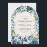 Navy Dusty Blue White Floral 70th Arch Verjaardag Kaart<br><div class="desc">Elegante marine en stoffig blauw met witte waterverf bloemige 70e verjaardagsfeest boogvormige uitnodiging voor vrouwen. Deze uitnodiging is ontworpen voor een 70e verjaardag, maar kan worden aangepast voor iedereen van elke leeftijd. Neem contact met mij op voor hulp bij uw aanpassingen of om aanvullende matching- of coördinatieproducten voor uw evenement...</div>