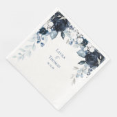 Navy Dusty Blue & White Garden Elegant Wedding Servet (Hoek)