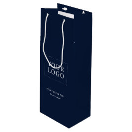 Navy Eenvoudige Minimal Business Logo Wijn Papier Wijn Cadeautas