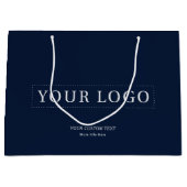 Navy Eenvoudige minimale zakelijke Logo boodschapp Groot Cadeauzakje (Voorkant)