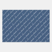 Navy Eid Mubarak Bilingual Inpakpapier Vel (Voorkant 2)