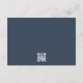 Navy Elegant Calligraphy Wedding Website QR CODE RSVP Kaartje (Achterkant)