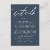 Navy Elegant Classic White Wedding RSVP Kaartje (Voorkant)