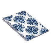 Navy Elegant Damask Notitieboek (Rechterzijde)