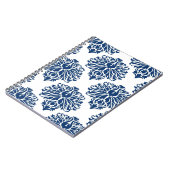 Navy Elegant Damask Notitieboek (Linkerzijde)