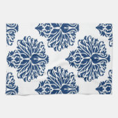 Navy Elegant Damask Theedoek (Horizontaal)