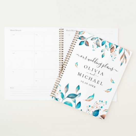 Navy Elegant groen bruiloft Planner (Display)