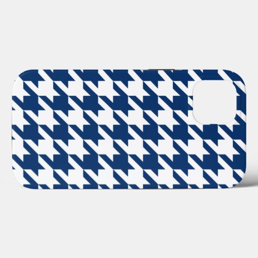Navy Elegant Houndstooth Case-Mate iPhone Case (Achterkant (horizontaal))
