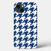 Navy Elegant Houndstooth Case-Mate iPhone Case (Achterkant)