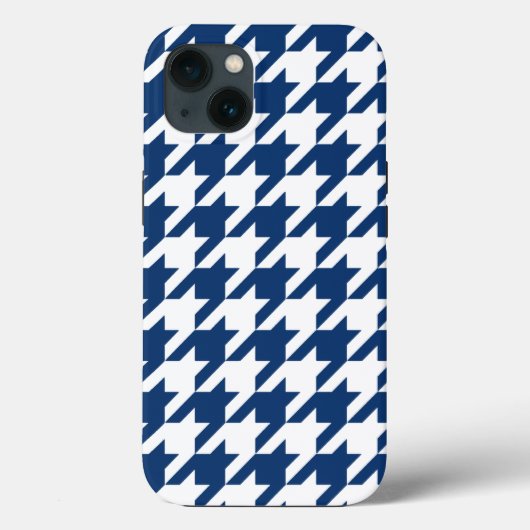 Navy Elegant Houndstooth Case-Mate iPhone Case (Achterkant)
