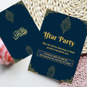 Navy Elegant Iftar Party Invitation Kaart