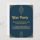 Navy Elegant Iftar Party Invitation Kaart (Voorkant)